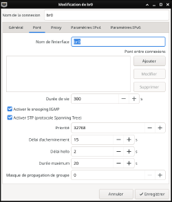 Network Manager : nommer nouvelle connection 'br0'