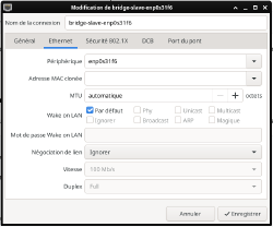 Network Manager : ajout d'une connection Ethernet