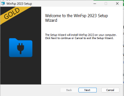 Démarrage de l'installation de WinFSP