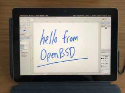 'Hello from OpenSBD' depuis la Surface Go de Microsoft